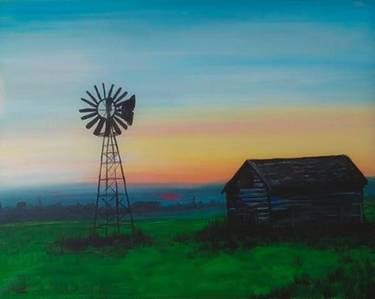 Little Blue Barn - Paint and sip event at Cascade Grill At Jubitz in PORTLAND, OR - PaintNite.com