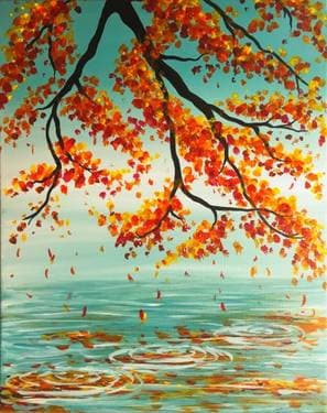 Autumn Reflection II - Paint and sip event at Atelier d'Art Hadieh in Saint-Jean-sur-Richelieu, QC - PaintNite.com