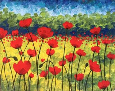 Poppy Field - Paint and sip event at Kingston House in Toronto, ON - PaintNite.com