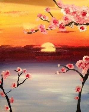 Cherry Blossom Mist - Paint and sip event at Wings Burnaby in Burnaby, BC - PaintNite.com