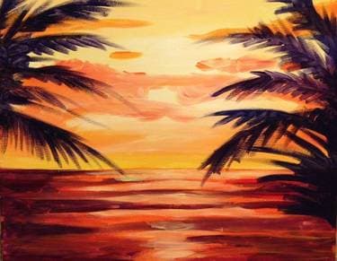 Blazing Sunset - Paint and sip event at The Pickle Barrel in Brampton, ON - PaintNite.com