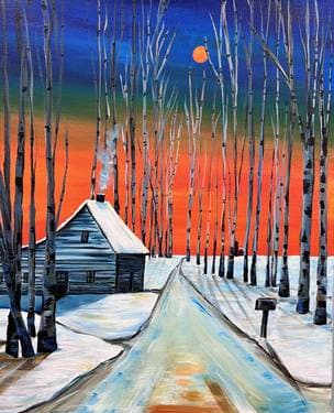 Winter's Warmth - Paint Nite event in Pointe-Claire, QC
