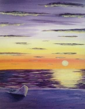 Boat on a Beach - Paint and sip event at Unos Pizzeria and Grill in Yorktown, VA - PaintNite.com