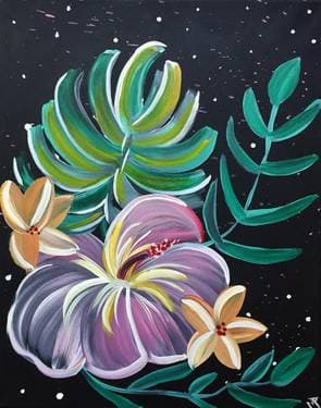 Hawaiian Floral - Paint and sip event at The Hub 916 in Sacramento , CA - PaintNite.com