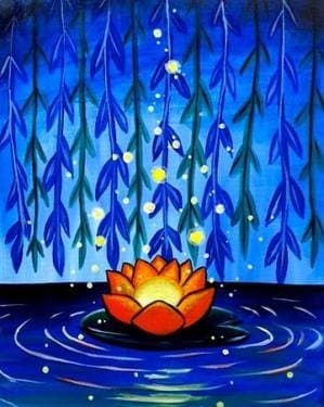 Glowing Lotus - Paint Nite event in Woodland Hills, CA