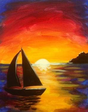 Sunset Sail Boat - Paint and sip event at Kingston House in Toronto, ON - PaintNite.com
