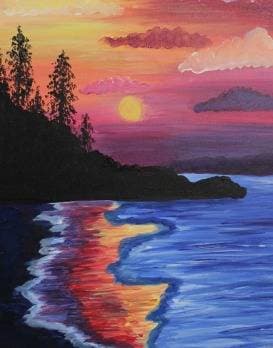 Rainbow Shore - Paint Nite event in Eugene, OR