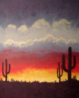 Desert Sunset - Paint and sip event at Marco Polo Global Restaurant in Salem, OR - PaintNite.com