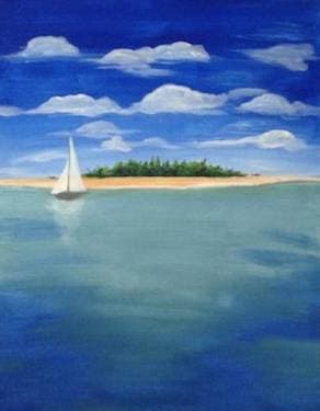 Island Hopping - Paint and sip event at Wings Abbotsford in Abbotsford, BC - PaintNite.com