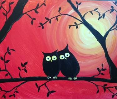 Owls 1 - Paint Nite event in Marina Del Rey, CA