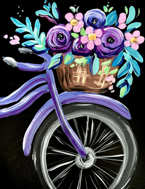 Lavender Bicycle  - Paint and sip event at Dog Haus Canoga Park in Canoga Park, CA - PaintNite.com