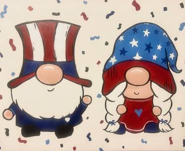 Patriotic Gnomes - Paint and sip event at Peoria Pizza Works in Peoria Heights, IL - PaintNite.com