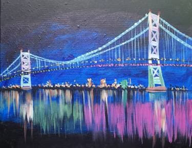 Ben Franklin Bridge - Paint and sip event at Cherry Street Pier in Philadelphia, PA - PaintNite.com