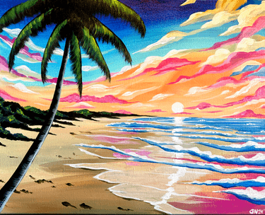 Sherbet Sunset - Paint and sip event at Parktown Pizza Willow Glen in San Jose, CA - PaintNite.com