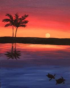Turtles at Sunset - Paint and sip event at St Louis Bar and Grill - Scarborough Town Centre in Scarborough, ON - PaintNite.com