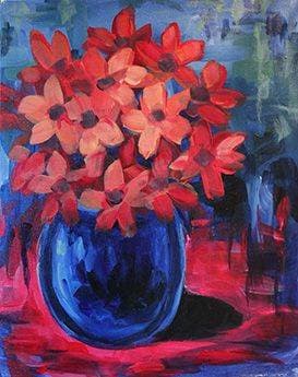 Orange Bouquet - Paint and sip event at Wan Wang Restaurant in Worcester, MA - PaintNite.com