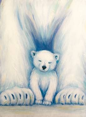 Baby Polar Bear - Paint and sip event at Rudy's Diner-Harrington in Harrington, DE - PaintNite.com