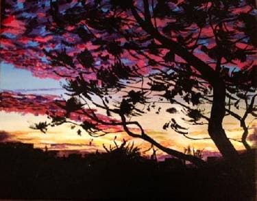 Desert Sunset II - Paint and sip event at Mountain Mike's Pizza in Santa Rosa Ave, CA - PaintNite.com