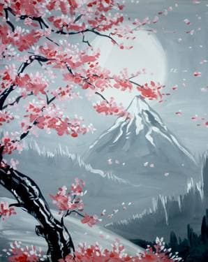 Simi Cherry Blossoms - Paint and sip event at Boston Pizza Milton in Milton, ON - PaintNite.com
