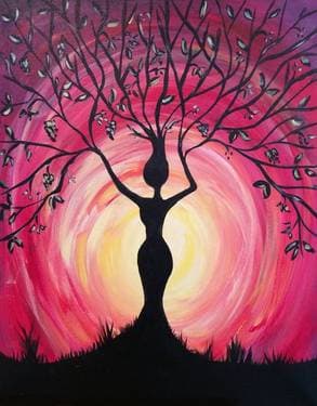 Tree Goddess - Paint and sip event at Mas Taco Bar in SACRAMENTO, CA - PaintNite.com