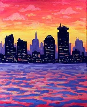 Boston Sunset - Paint and sip event at Village Hall in Everett, MA - PaintNite.com