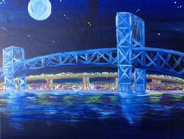 Silvery Bridge - Paint and sip event at Towne Place Suites Long Island City in Long Island City, NY - PaintNite.com