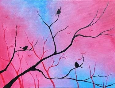 Tree Little Birds - Paint and sip event at Nikko Sushi and Ramen in KAYSVILLE, UT - PaintNite.com