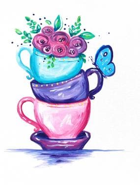 Tea Party - Paint and sip event at Dead Poet's Espresso LTD. in Moline, IL - PaintNite.com
