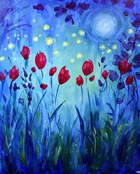Moonlight Garden - Paint and sip event at Kingston House in Toronto, ON - PaintNite.com