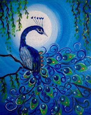 Moonlit Peacock - Paint Nite event in Encino, CA