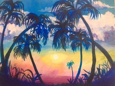 Tropical Escape - Paint and sip event at Old Spaghetti Factory in Duarte, CA - PaintNite.com