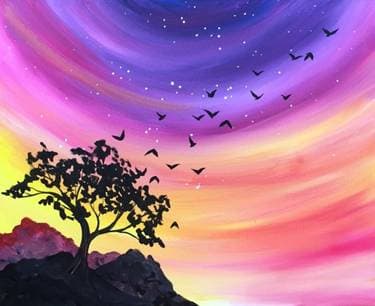 Into The Night II - Paint and sip event at Newcastle Kitchen + Bar in Edmonton, AB - PaintNite.com
