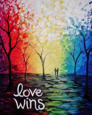 Love Wins 2015 - Paint and sip event at Parktown Pizza Willow Glen in San Jose, CA - PaintNite.com