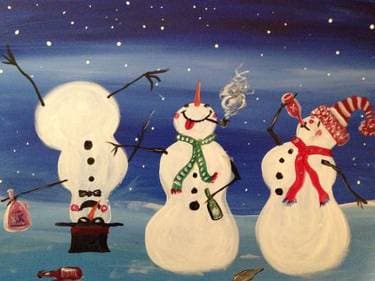 Drunken Snowmen - Paint and sip event at Applebee's College Drive in SUFFOLK, VA - PaintNite.com
