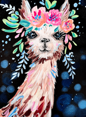 Lovely Llama  - Paint Nite event in Sacramento , CA