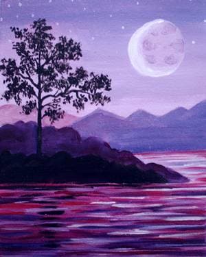Violet Crescent Bay - Paint and sip event at Moose Lodge, Woodstock in Woodstock, ON - PaintNite.com