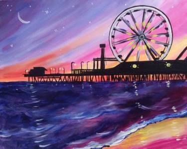 Santa Monica Pier - Paint and sip event at Coral Tree Cafe Encino in Encino, CA - PaintNite.com