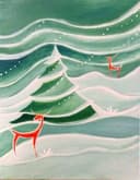 Red Reindeer in Winter thumbnail view