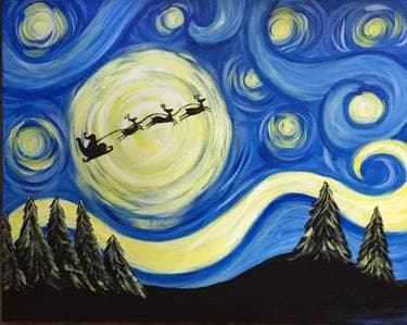 Starry Night Santa - Paint Nite event in Toronto , ON