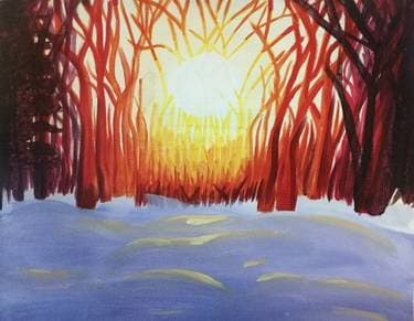 Warm in the Winter - Paint Nite event in Airdrie, AB