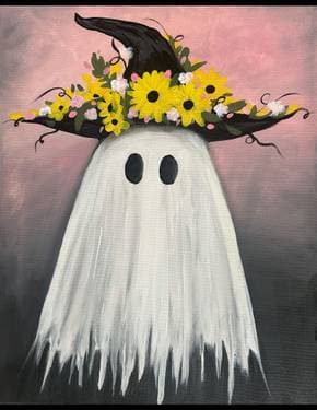 Boo-tique Ghost - Paint and sip event at Rec Room WEM in Edmonton, AB - PaintNite.com