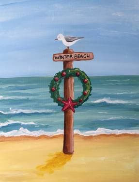Winter Beach - Paint Nite event in Chesterfield, MO