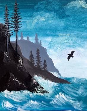 Coastal Waves - Paint and sip event at Samz Pub Port Coquitlam in Port Coquitlam, BC - PaintNite.com