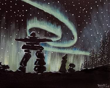 Northern Inukshuk - Paint and sip event at The Bend Lounge in Edmonton, AB - PaintNite.com