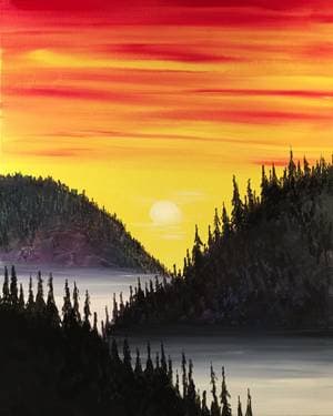 Misty Mountain Hop - Paint and sip event at Wings Burnaby in Burnaby, BC - PaintNite.com