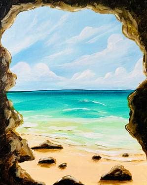 Serene Sea Cave - Paint Nite event in SCARBOROUGH, ON