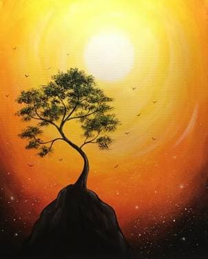 Searing Skies - Paint and sip event at Tracks Brew Pub - Downtown Brampton in Brampton, ON - PaintNite.com