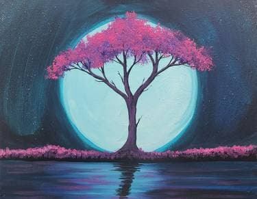 Wistaria Moon - Paint and sip event at Tracks Brew Pub - Downtown Brampton in Brampton, ON - PaintNite.com