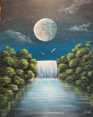 Ward's Night Falls - Paint and sip event at Broadway Bar and Grill Portobello in Ottawa, ON - PaintNite.com