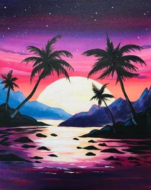 Palm Tree Fantasy - Paint and sip event at Smith's Irish Pub in Vancouver, BC - PaintNite.com